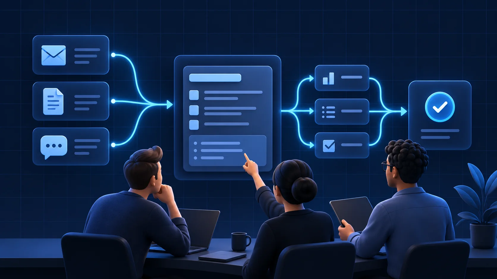 Une équipe en formation organise ses documents et ses consignes pour mieux travailler avec l’IA.